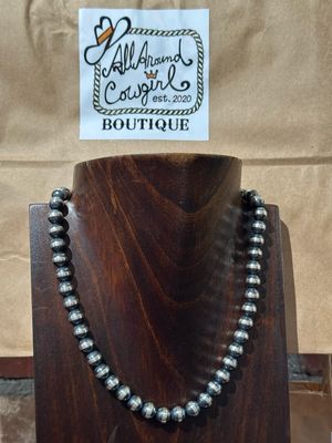 10MM - Sterling Beads Necklace - 20&quot; Length