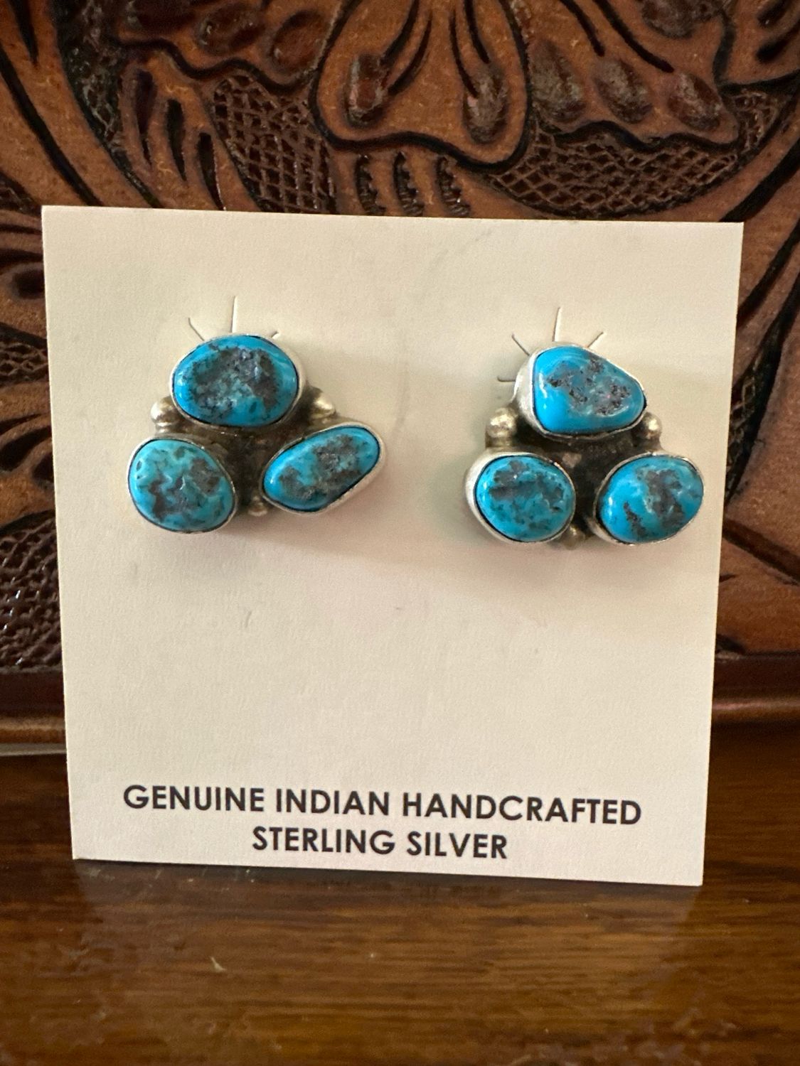 Donovan Nez Handmade SS Kingman Turq Earrings