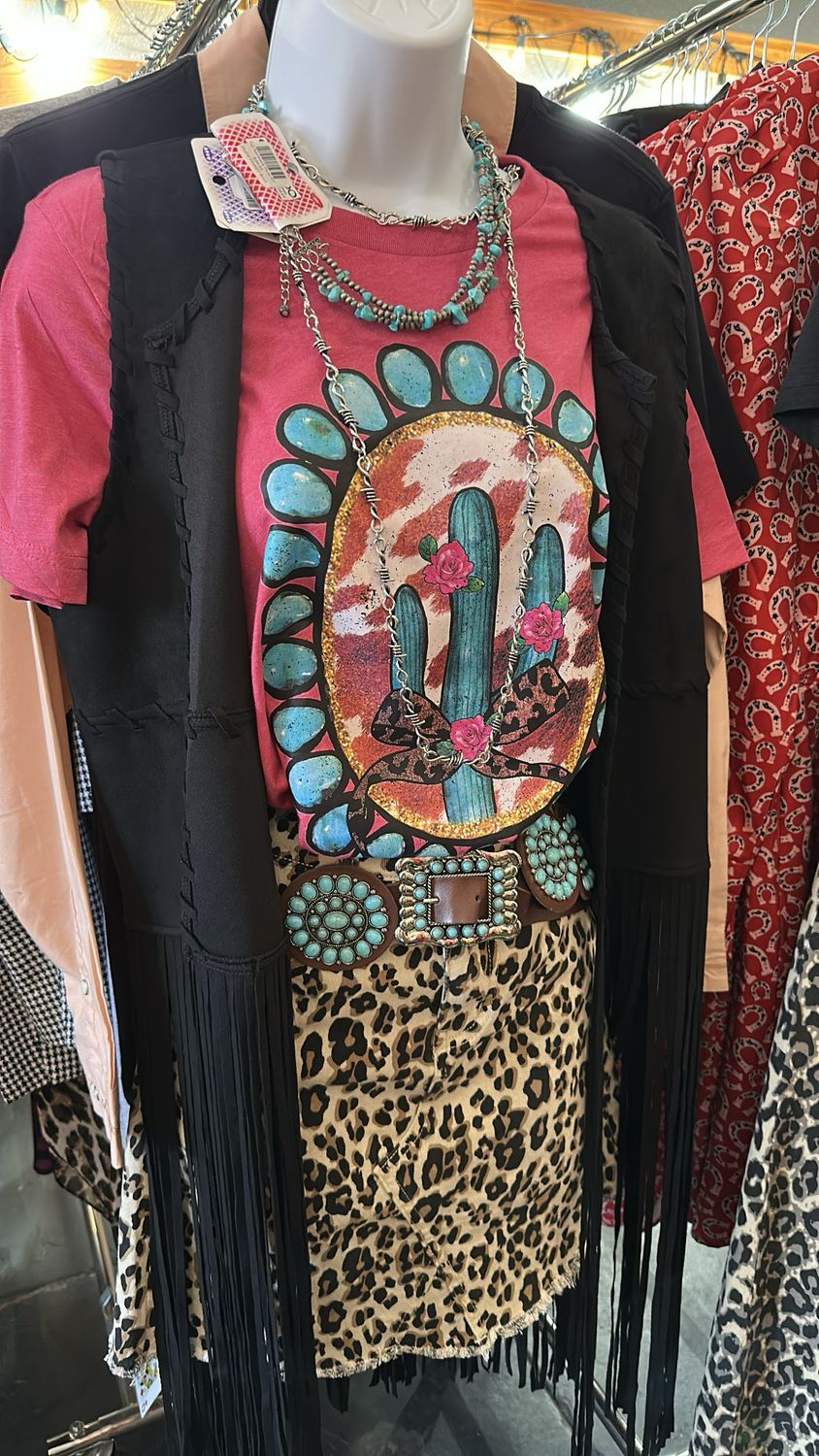 AAC - Turquoise &amp; Cactus Graphic Tee Shirt