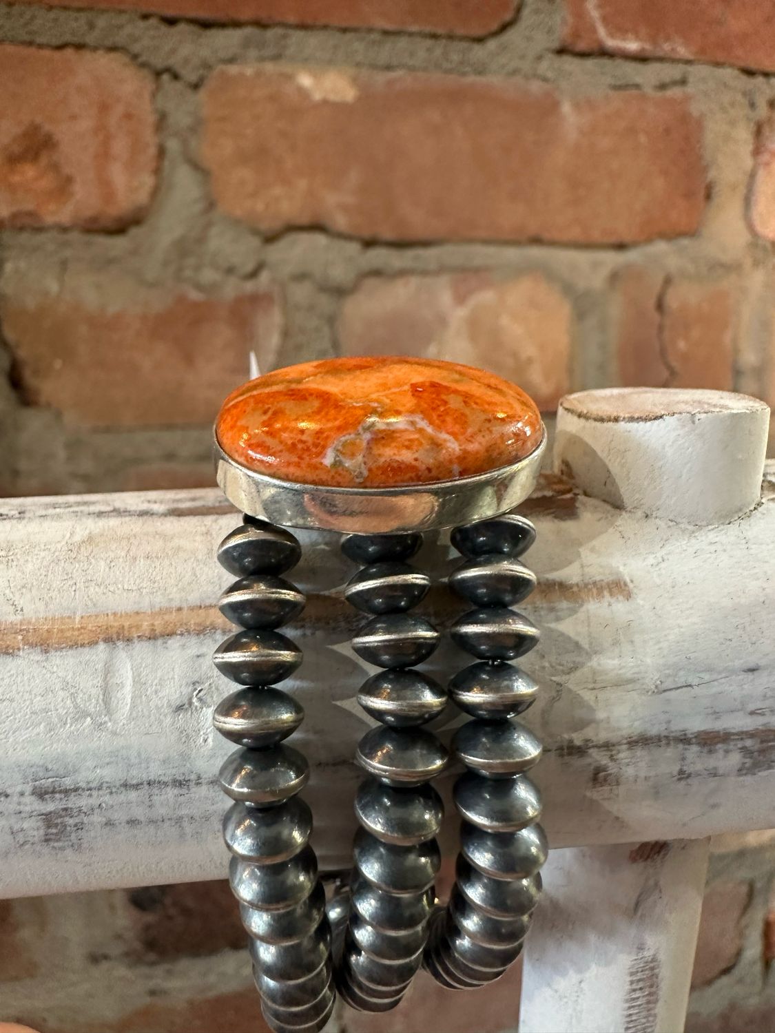  Hada Collection - Sterling &amp; Apple Coral Bracelet