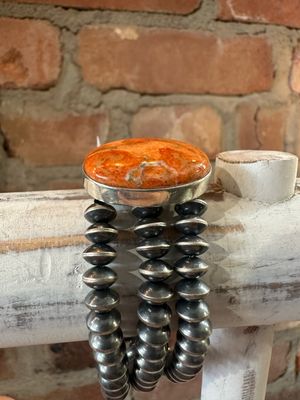 Hada Collection - Sterling &amp; Apple Coral Bracelet