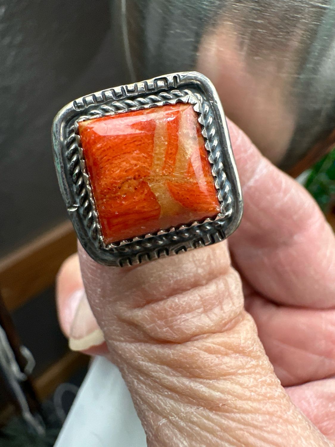 Apple Coral Ring - Size 8
