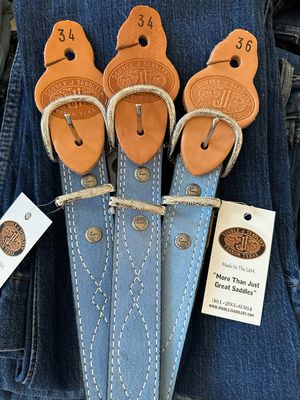 Double J Saddlery - Leather Belt - Powder Blue