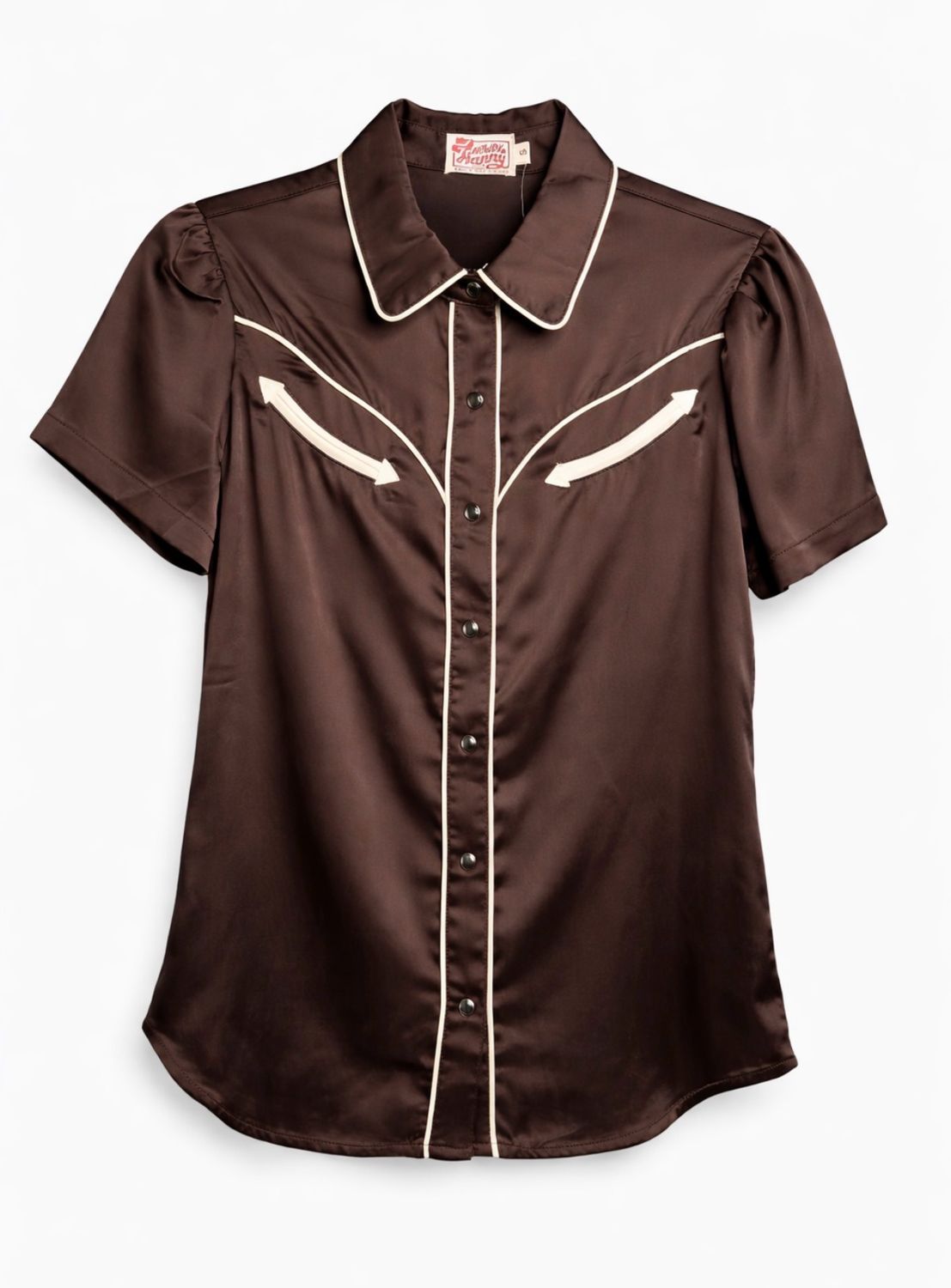 Satin Pearl Snap - Midnight - Short Sleeve