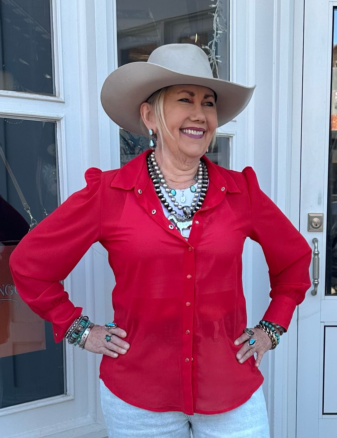 Cowgirl Authority - Red Blouse