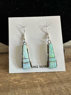 Sterling Silver and Opal Earrings