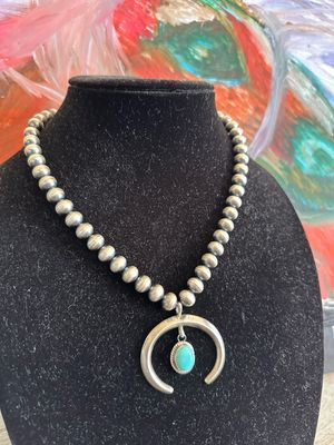 Rena Begay Kingman Turquoise Naja Necklace