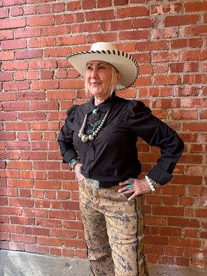 Midnight Buckaroo - Pearl Snap Blouse