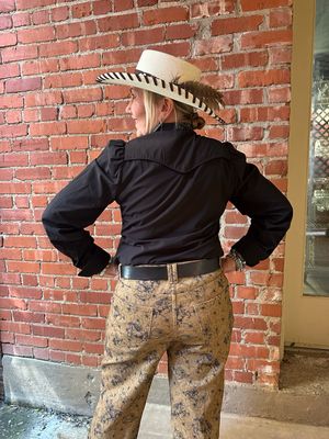 Midnight Buckaroo - Pearl Snap Blouse