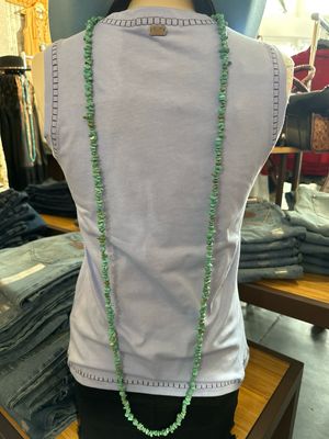 62" Hand Strung Turquoise Bead Necklace