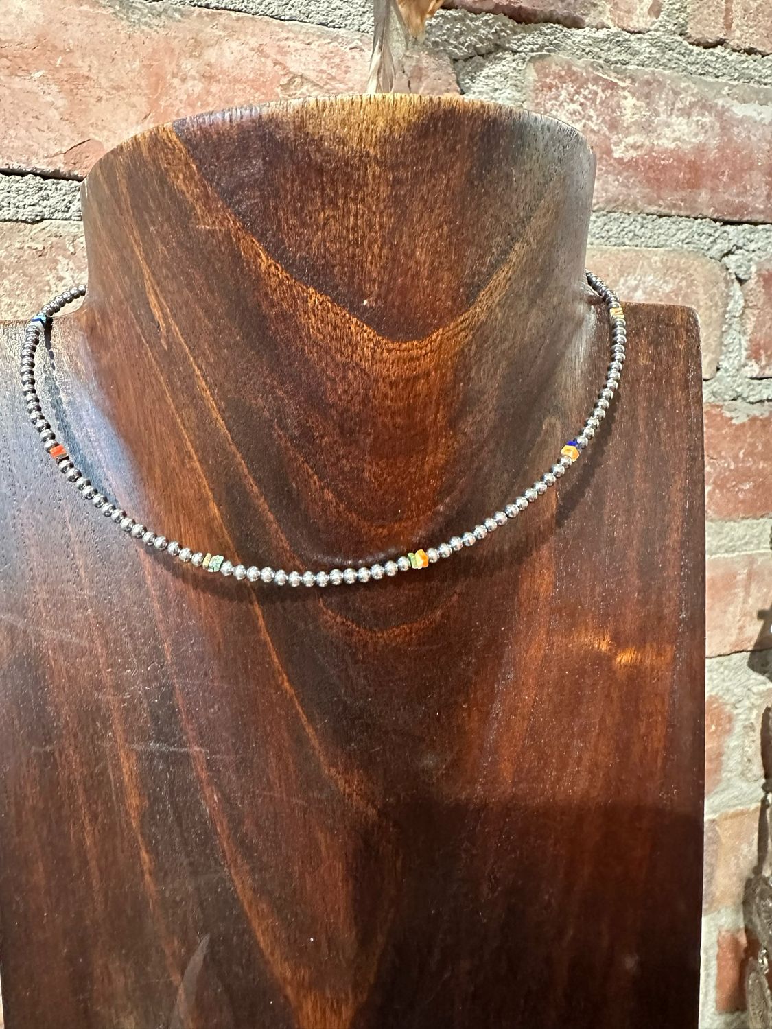 Prairie Confetti -14" necklace sterling 3mm