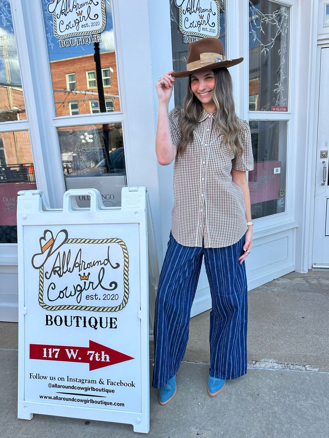 Brown Gingham - HH Blouse