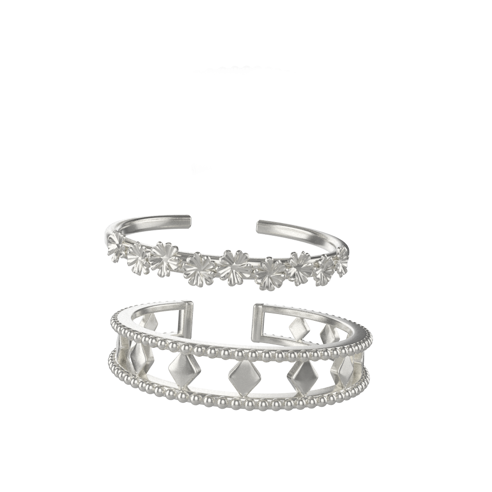Sterling silver ring duo