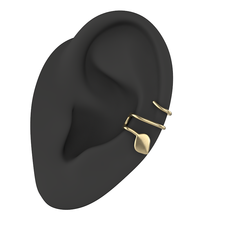 Sterling silver single leaf ear cuff