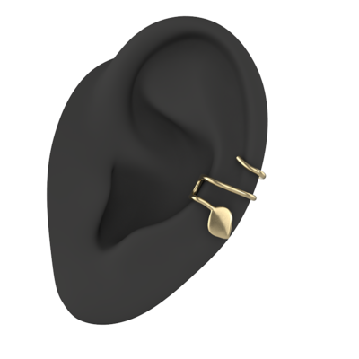 Sterling silver single leaf ear cuff