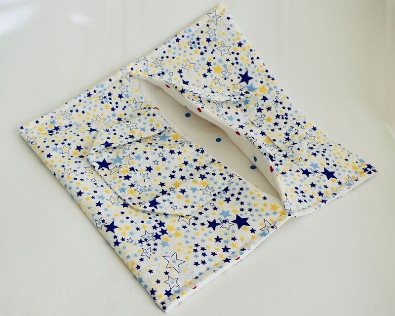 Sac à tarte Etoiles jaunes et bleues / Blanc à Pois rouges et bleus