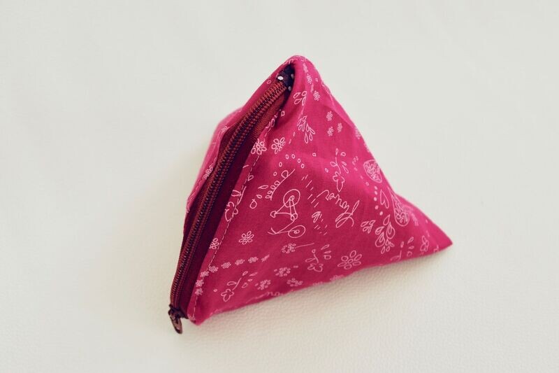 Porte-monnaie berlingo 13x10cm Fushia vélo / Prune à pois blancs / Zip bordeau