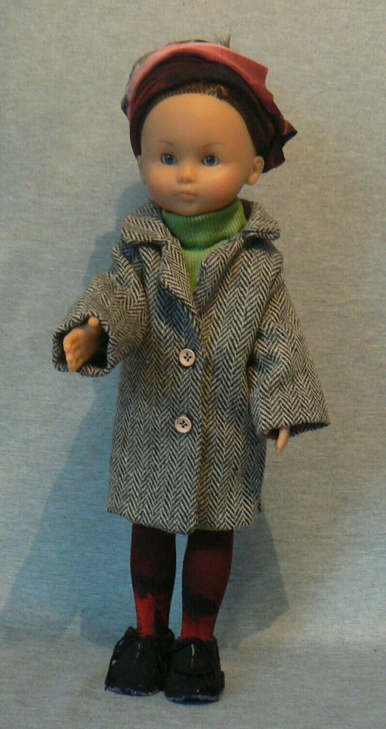 Manteau en tweed, pull, short, derbies, collants pour poupée de 33 cm, Format du patron: Téléchargement (fichier .pdf)