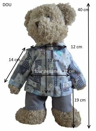 Vêtements pour ours taille. 22 / 35 cm sweat à capuche pantalon mix it ours  vêtements peluche teddy FOOTBALL fait main -  France
