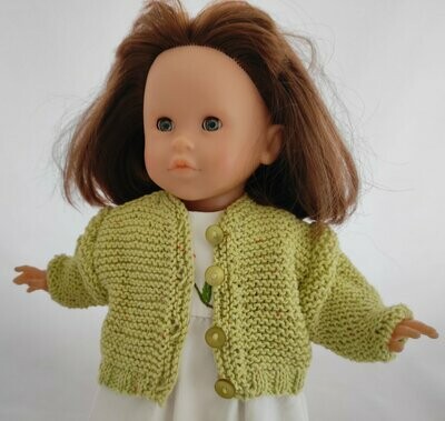 Gilet tricoté pour poupée de 36 cm
