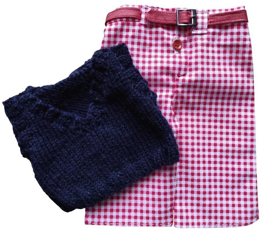 Pantalon et débardeur tricoté pour poupée de 36 cm