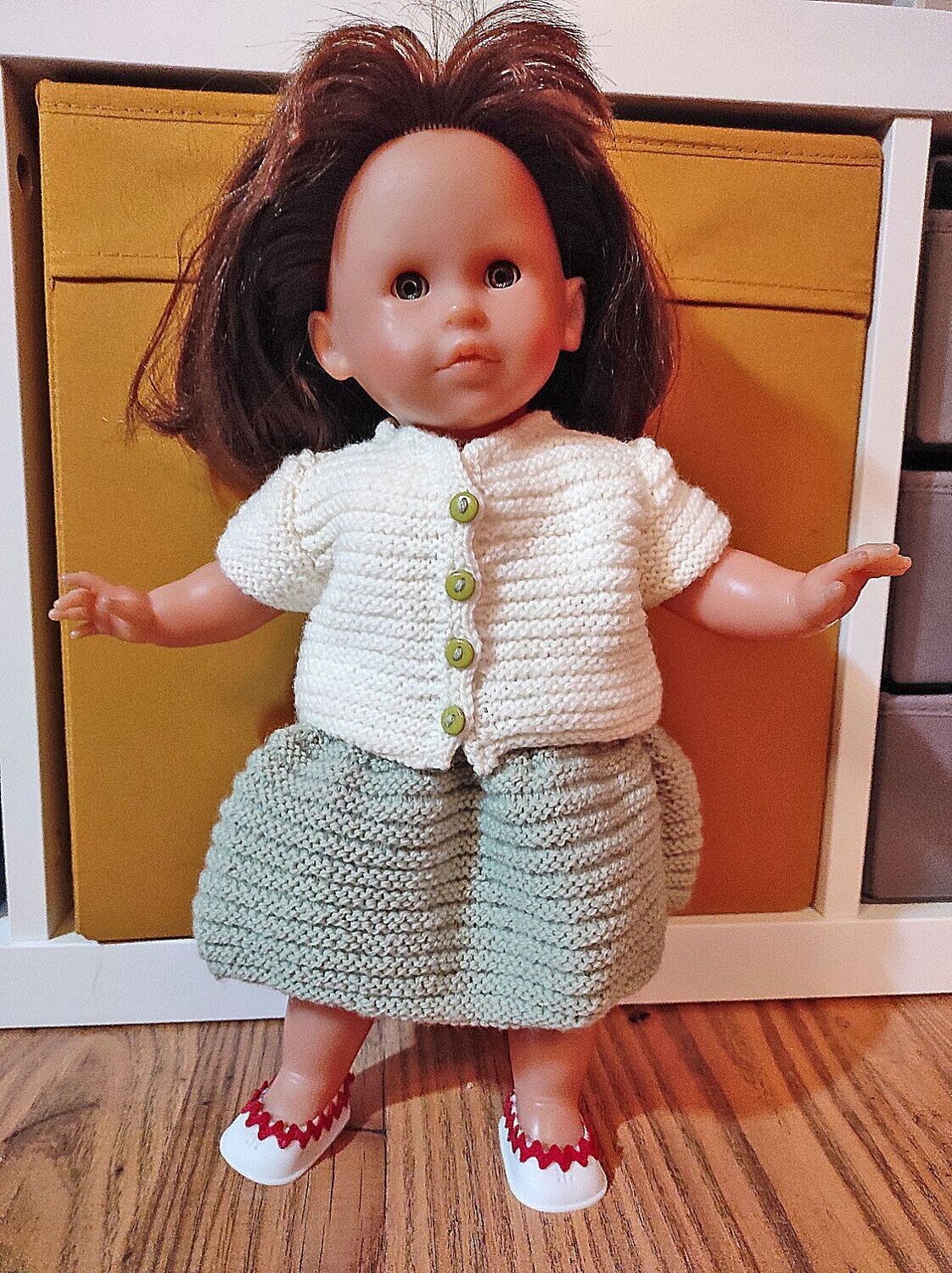 Ensemble tricoté pour poupées de 36 cm
