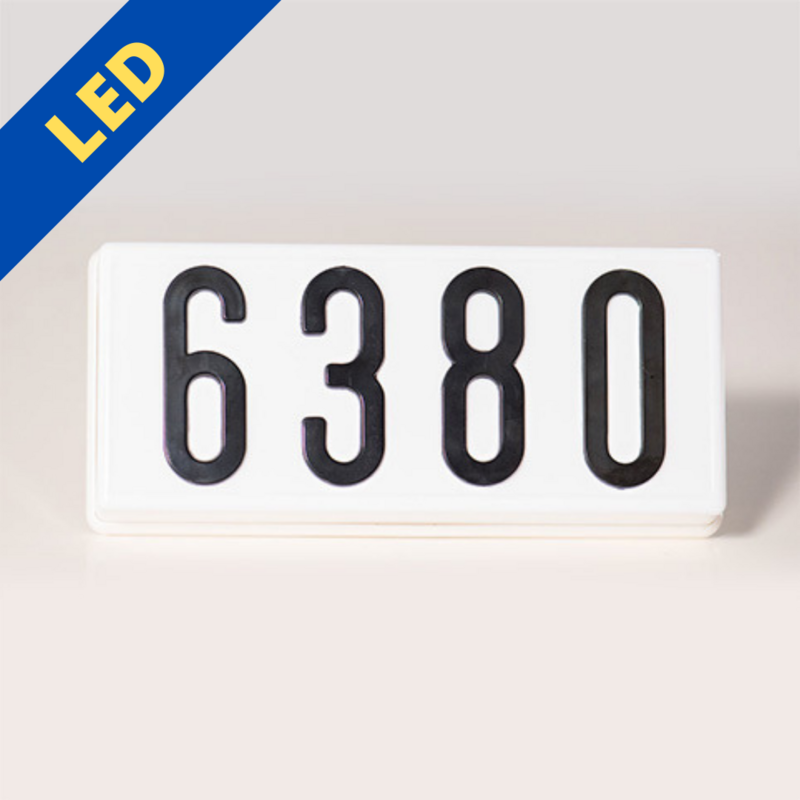 PLHN4WLEDN - LED Complete Address Sign - 4" numbers, White Base