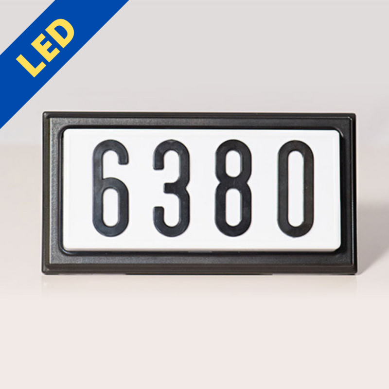TBK4LEDN - LED Complete Decorative Address Sign - 4" numbers, Black