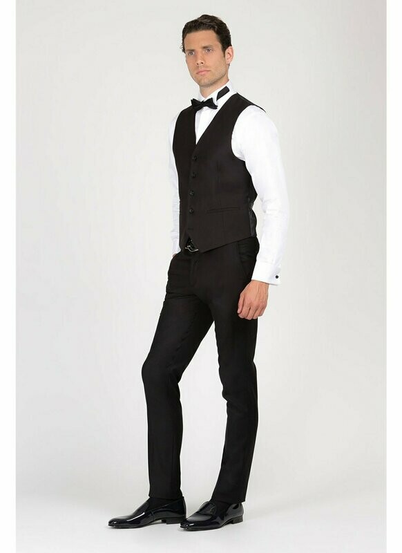 GILET UNI DE COSTUME NOIR - MAGASIN HOMME À NICE