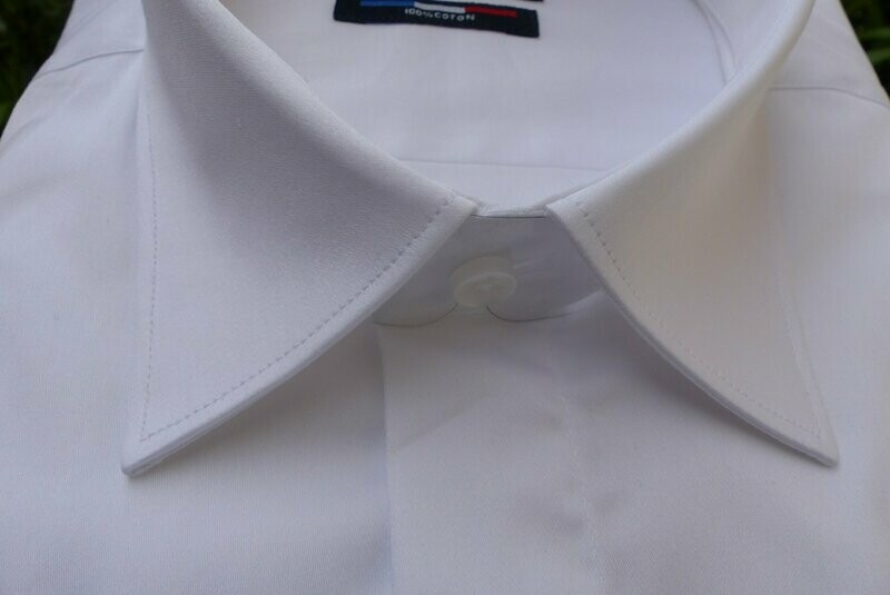 CHEMISE CÉRÉMONIE BLANCHE 100% COTON COL ITALIEN À NICE