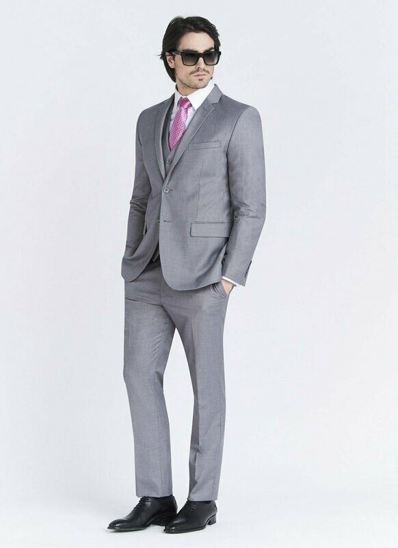 COSTUME GRIS CLAIR UNI CINTRE