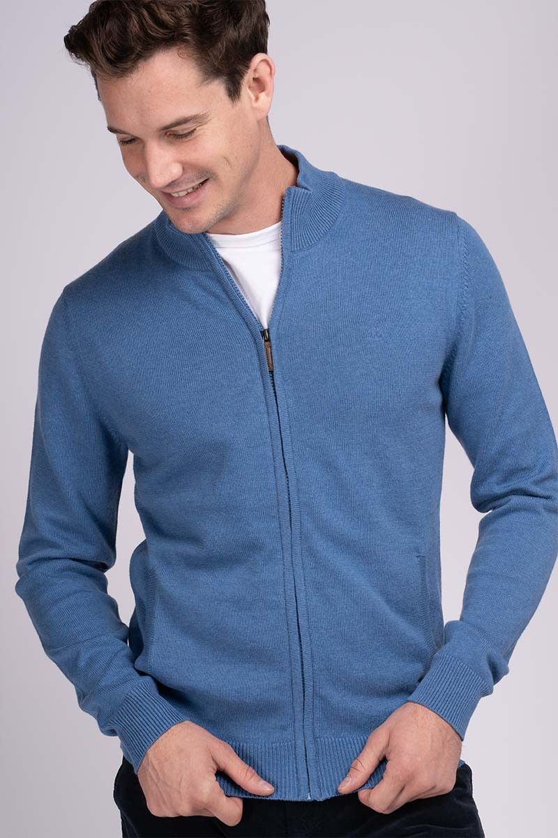 Gilet zip uni bleu ciel La Squadra
