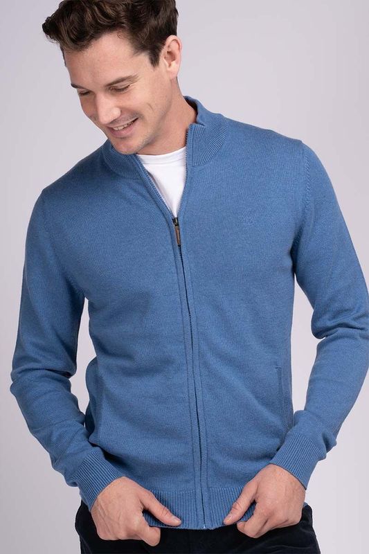 Gilet zip uni bleu ciel La Squadra
