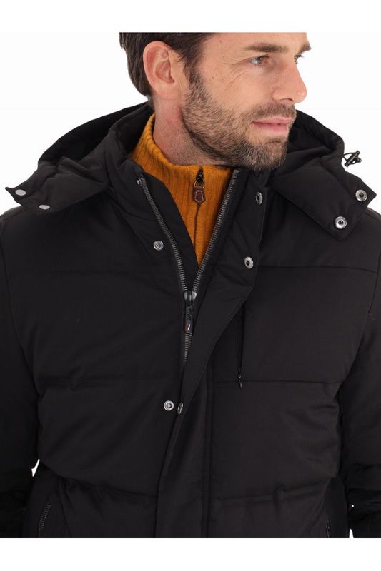 Parka a capuche noir amovible La Squadra
