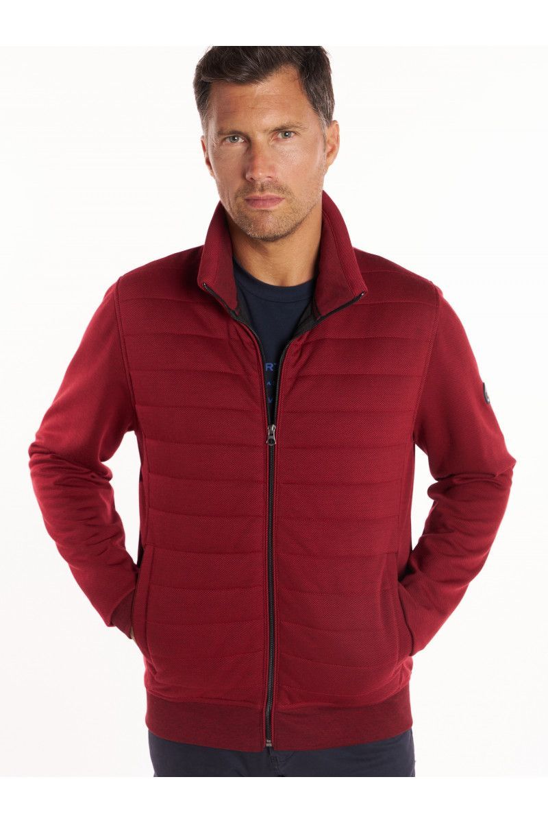 Blouson matelassé bi-matières rouge La Squadra