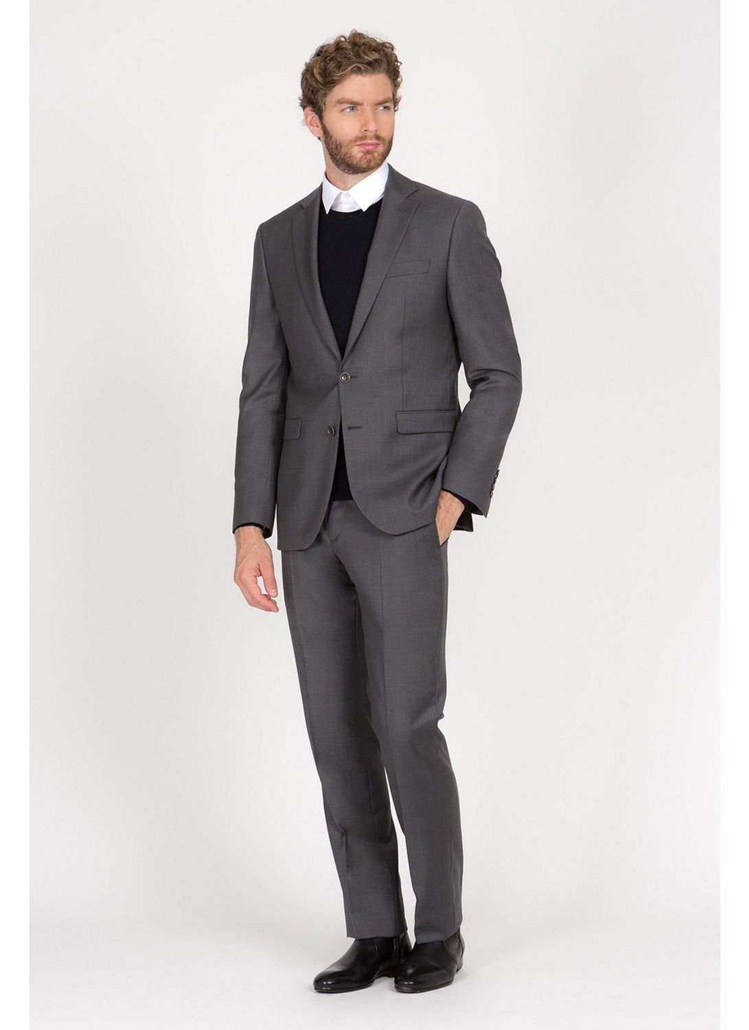 Costume Regular Fit Cloth Ermenegildo Zegna gris foncé