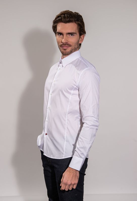 chemise en coton stretch blanche La Cible Rouge
