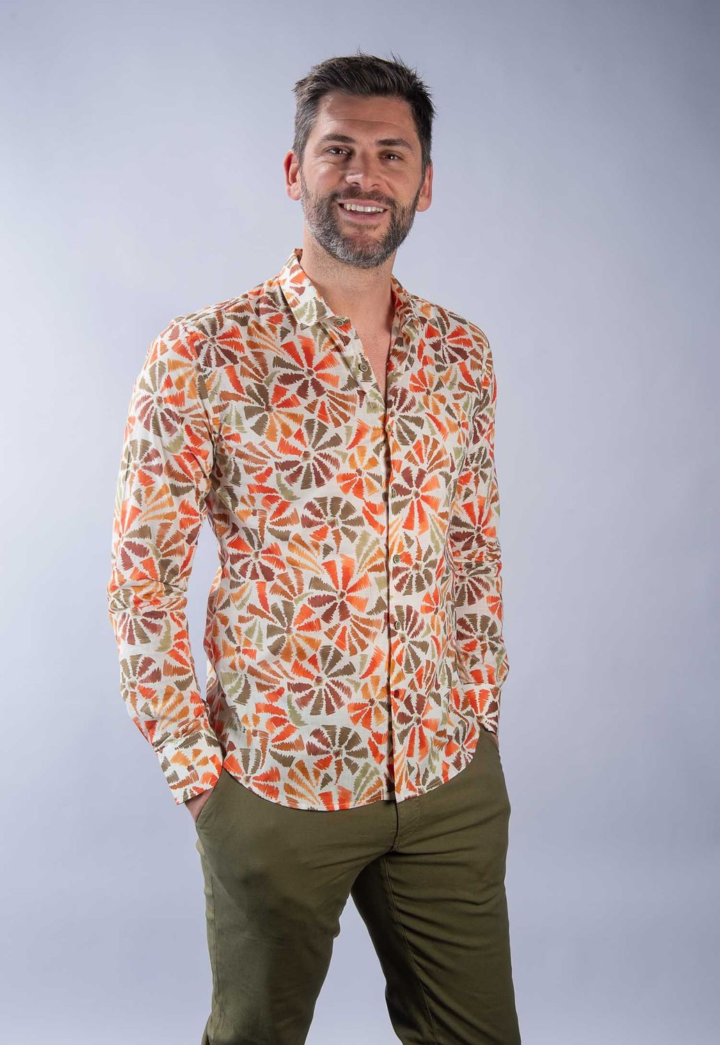 Chemise en Voile flammé à motifs La Cible Rouge