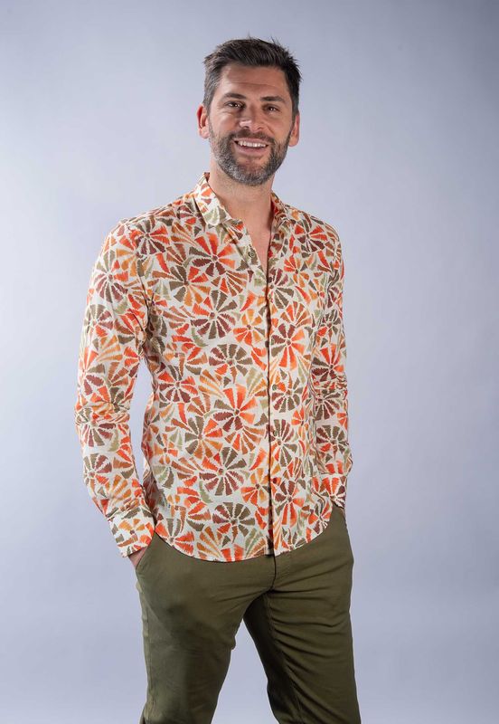 Chemise en Voile flammé à motifs La Cible Rouge