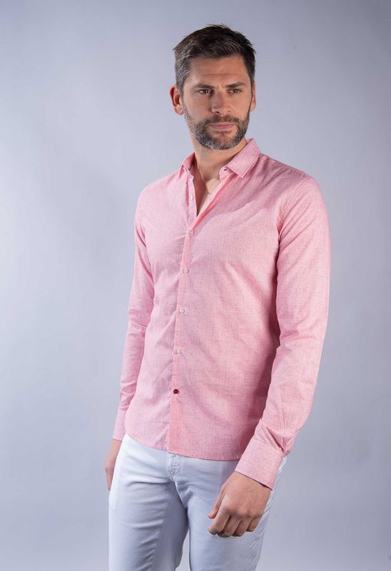 Chemise Voile de coton Faux uni La Cible Rouge