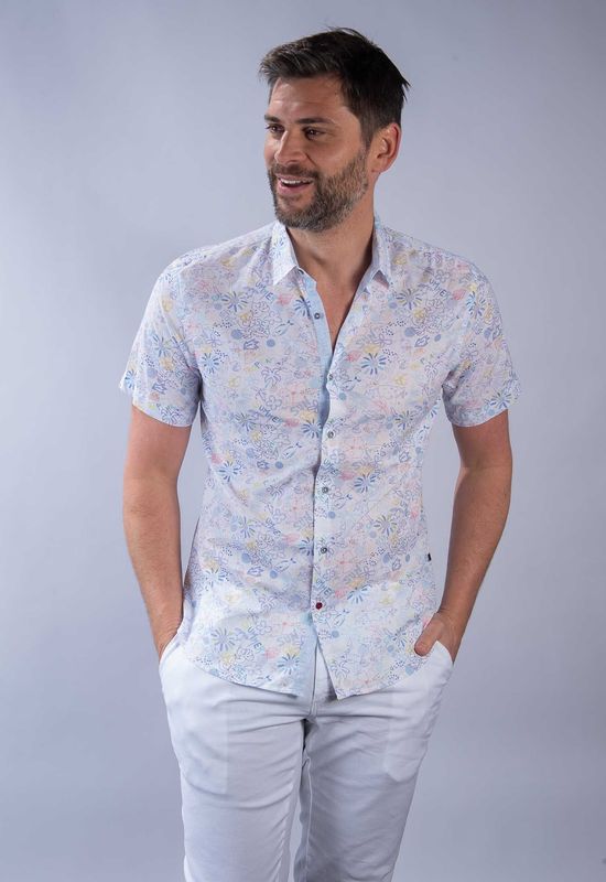 Chemisette en Voile de coton slim fit à Motifs La Cible Rouge