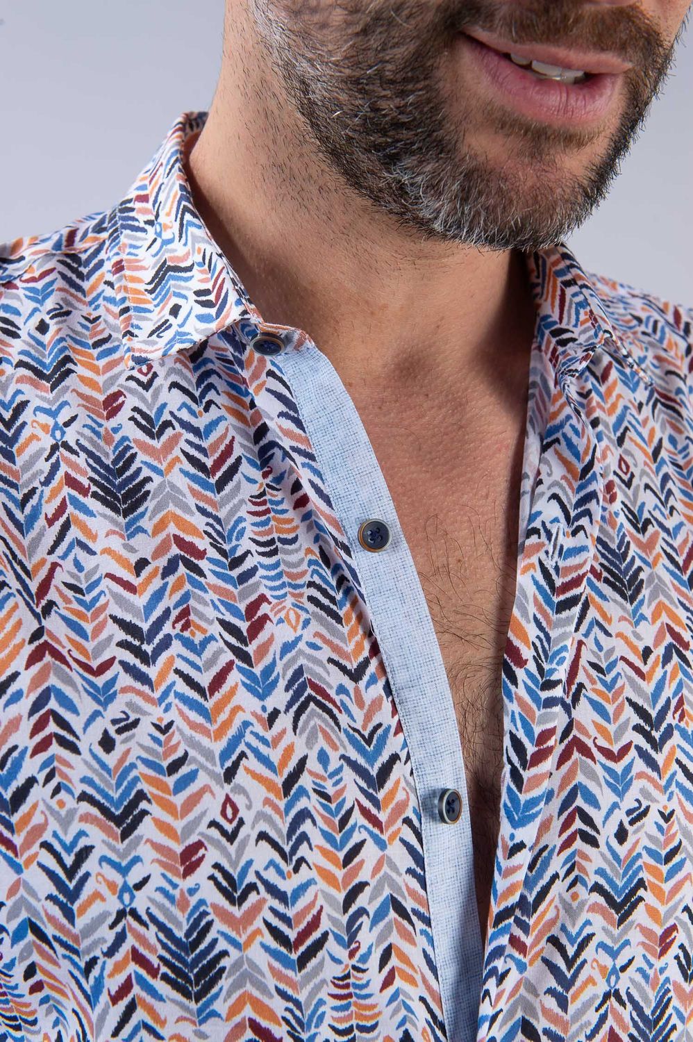 Chemise en Voile de coton à Motifs slim fit La Cible Rouge
