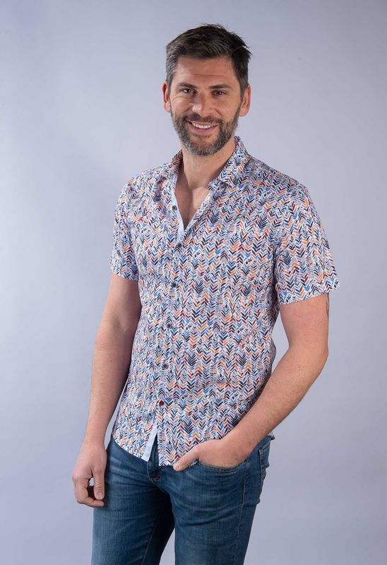 ​Chemisette slim fit La Cible Rouge en Voile de coton à Motifs