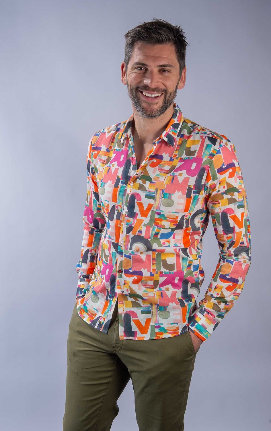 ​Chemise fantaisie en Voile de coton slim fit La Cible Rouge