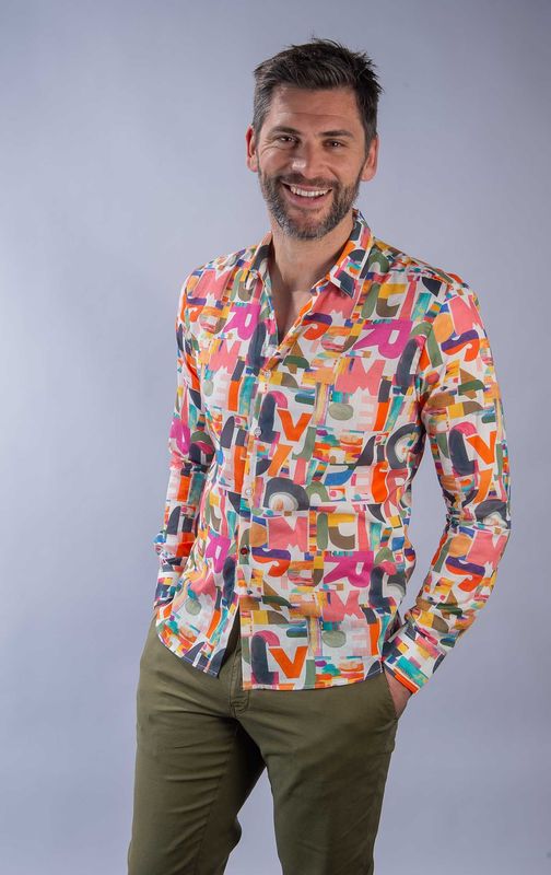 ​Chemise fantaisie en Voile de coton slim fit La Cible Rouge