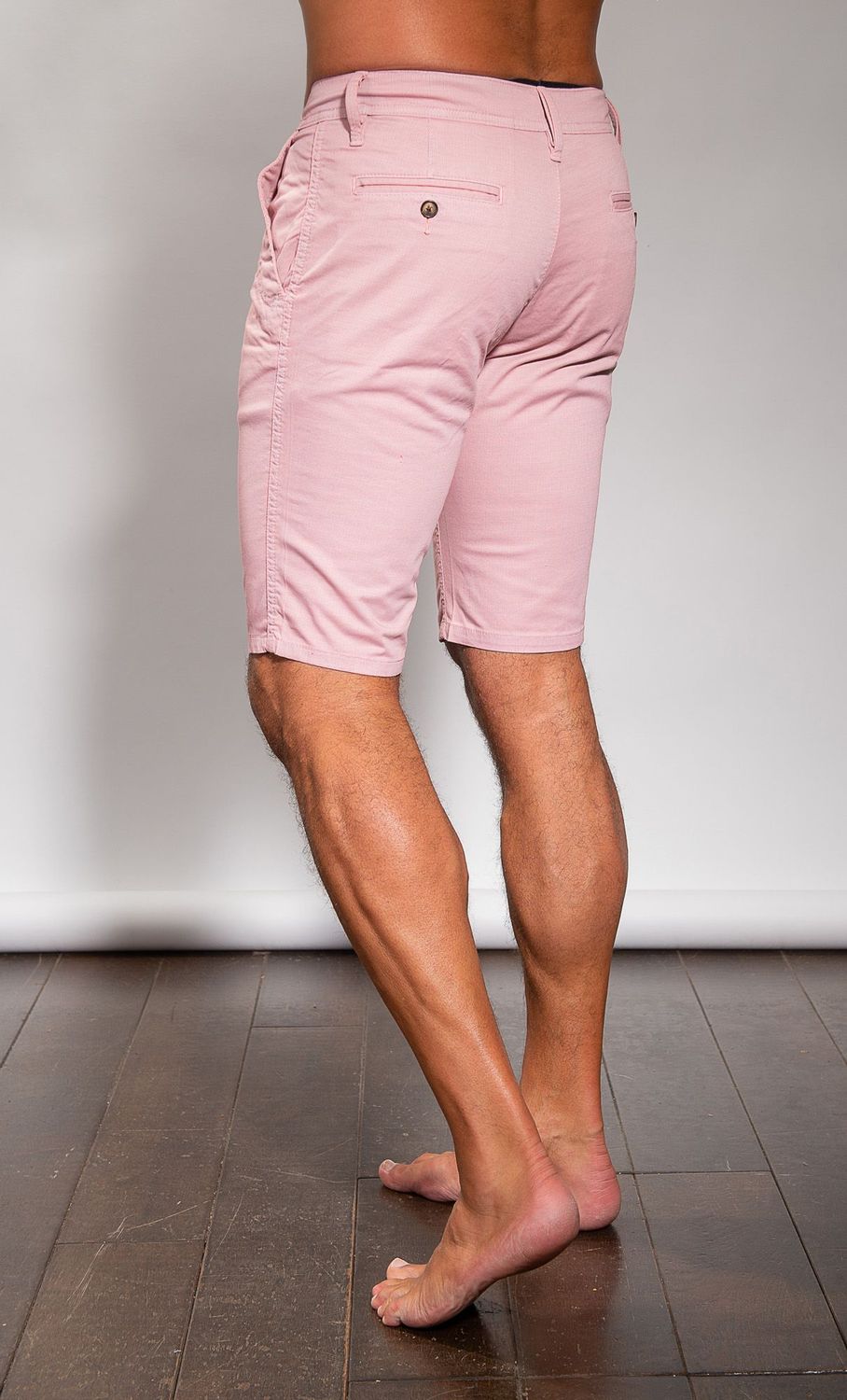 ​Bermuda chino stretch slim fit rose La Cible Rouge