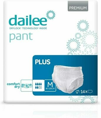 Dailee Premium Mutanda Assorbente per Incontinenza Adulto - Anziano Uomo e Donna - Pants Post-parto - Salvaletto - 14 pezzi - Assorbenza Plus 6 Gocce (M 80-120 cm)