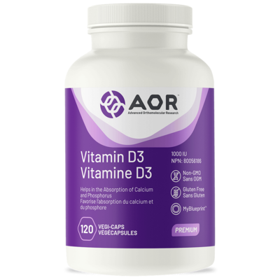 AOR - Vitamin D3 - 120 Vegi-Caps