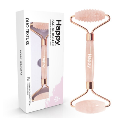 Happy Facial Roller - Duo Texture - Rose Quartz