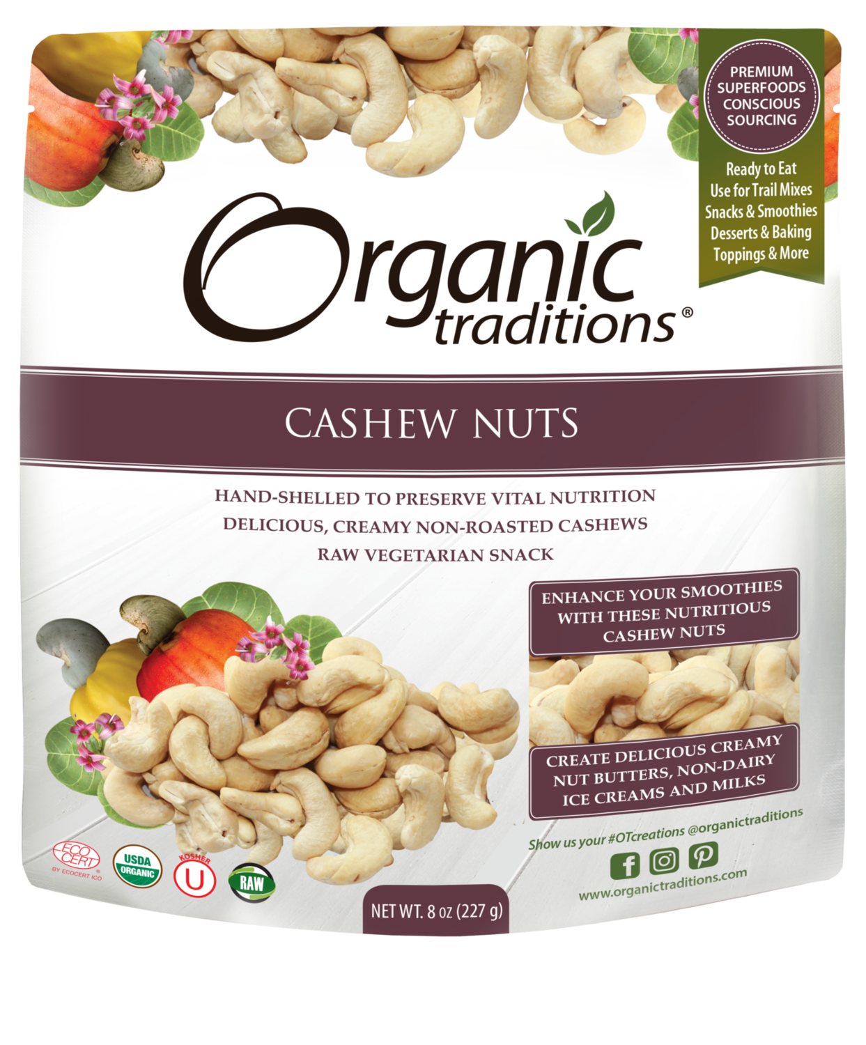 Organic Traditions - Raw Cashew (227g)